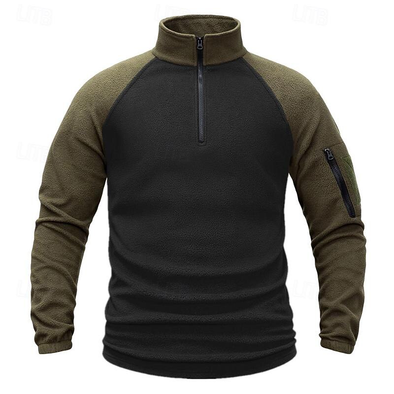 Men's Hiking Fleece Jacket Winter Outdoor Patchwork Soft Comfortable Warm Warm Tactical Jacket Sport Fleece Hooded Jacket Winter Adventure Jacket Climbing Camping / Hiking / Caving Traveling Dark4