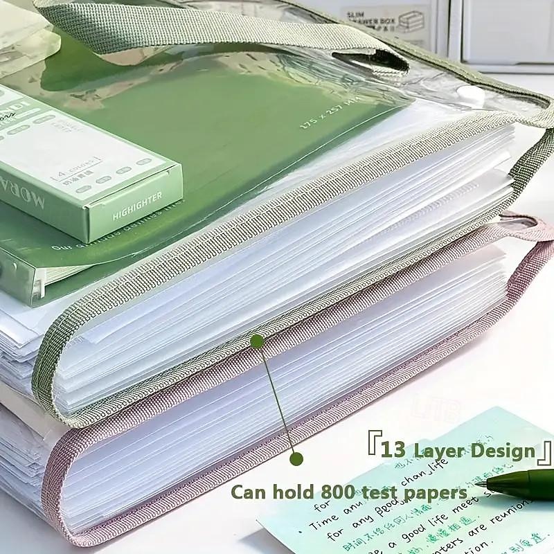 A4 Folder Paper Storage Bag Transparent Portable Organ Bag Student Information Storage Bag Multi-layer Large Capacity4