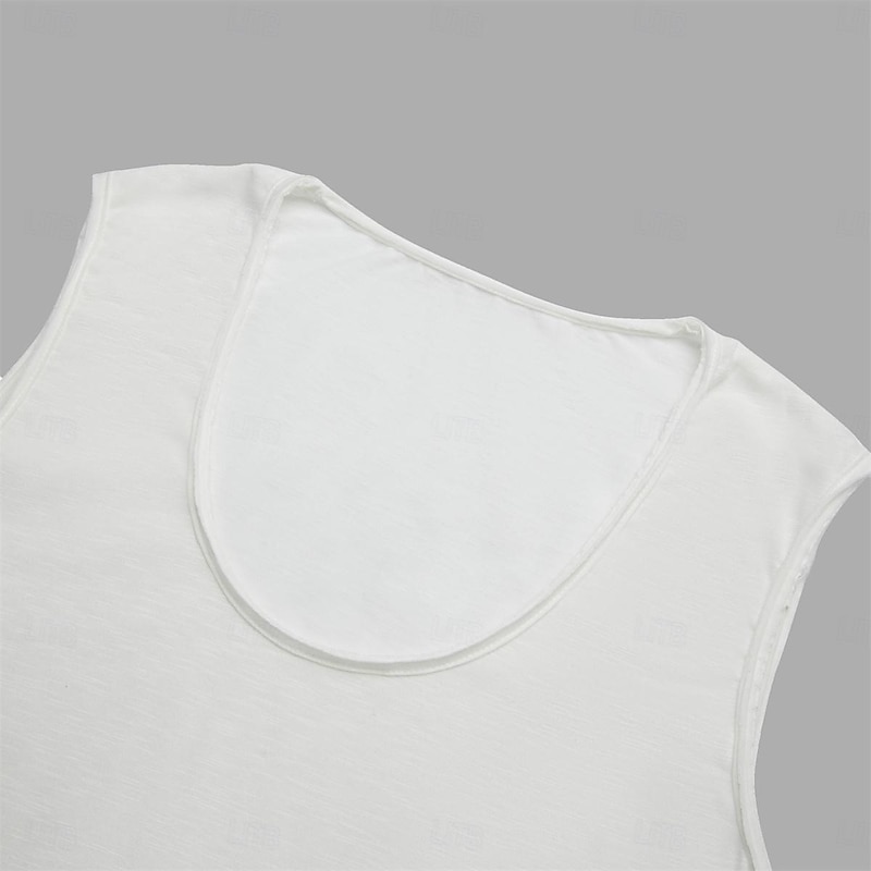 Cotton Blend Men's Tank Top Vest Undershirt Sleeveless Shirt Plain Deep U Street Casual Sleeveless Crewneck Clothing Apparel Fashion Classic Comfortable Big and Tall4