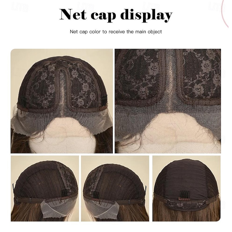 Synthetic Lace Wig Curly Style 26 inch Brown with Golden Highlights Middle Part 13x5x1 Lace Front Wig Women's Wig Black Brown2