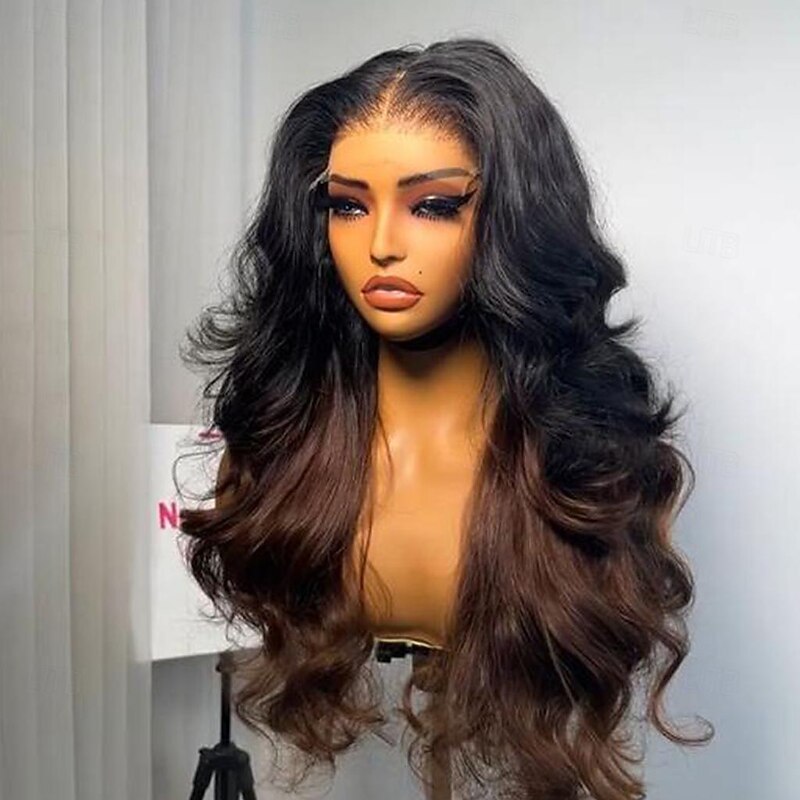Human Hair 13x4 Lace Front Wig Free Part Brazilian Hair Loose Wave Loose Curl Multi-color Wig 130% 150% Density Ombre Hair 100% Virgin Glueless Pre-Plucked For Women Long Human Hair Lace Wig4