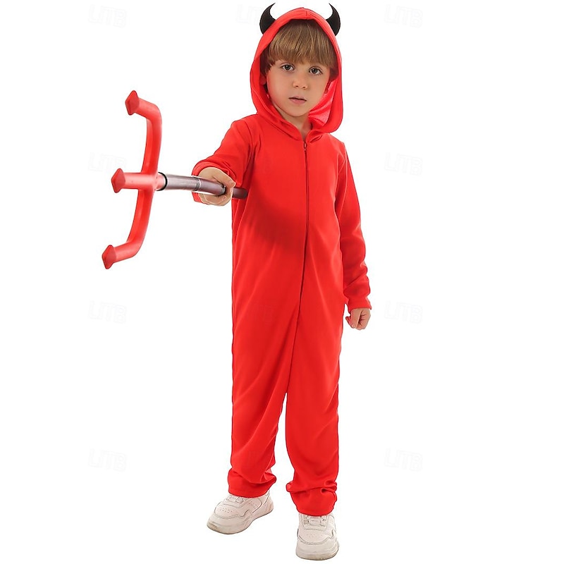 Devil Halloween Cosplay Costume Halloween Group Family Costumes Walpurgis Night Horror Kid's Boys' Girls' Carnival Masquerade Performance Easy Halloween Costumes Dress Up2