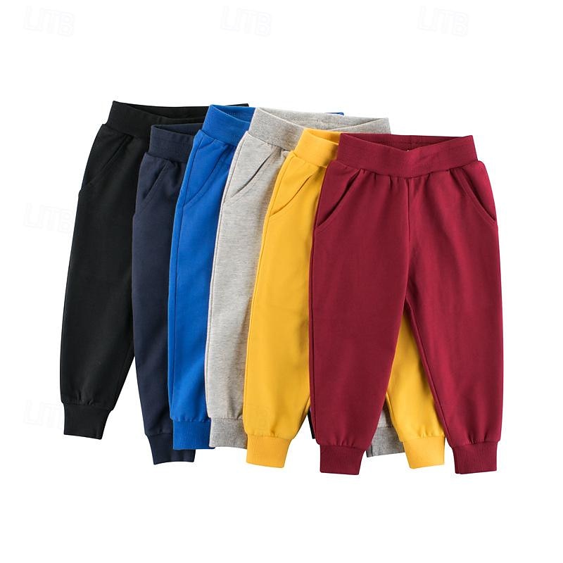 Boys 3D Solid Color Pants Sweatpants Spring Fall Active Basic Kids 4 years+ Outdoor Sport Casual Regular Fit