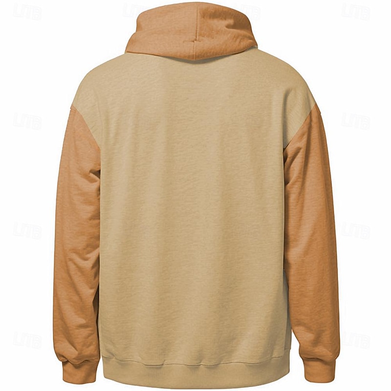 Men's Cowboy Hoodie Hoodies Sweatshirt Fashion Cowboy Long Sleeve Crew Neck Light Brown Blue Fall Winter Designer2
