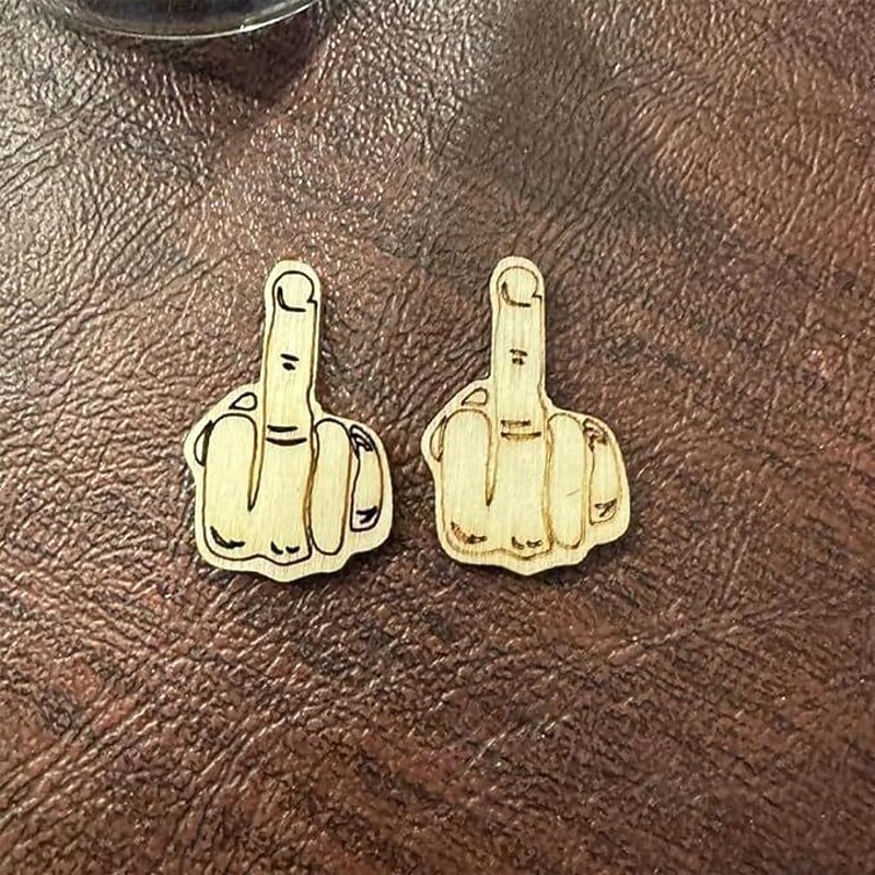 Jar of Middle Finger, Gift Middle Finger to Give, 100pcs Middle Finger in a Jar, Wooden Cutout Pattern Piece Bad Mood Vent Spoof Bag of DIY Craft Birthday, Anniversary, Holiday, Encouragement Gifts2