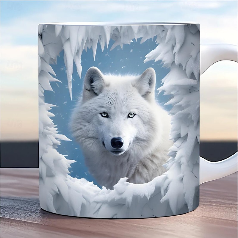 Animal Coffee Cup 3D illusion Coffee Mugs, Animal Gift Cup Travel Mug Funny Drinking Cup Desk Decor,11.2oz Ceramic Mug Tea Mug, Birthday Christmas Gifts for Animal Lovniner2