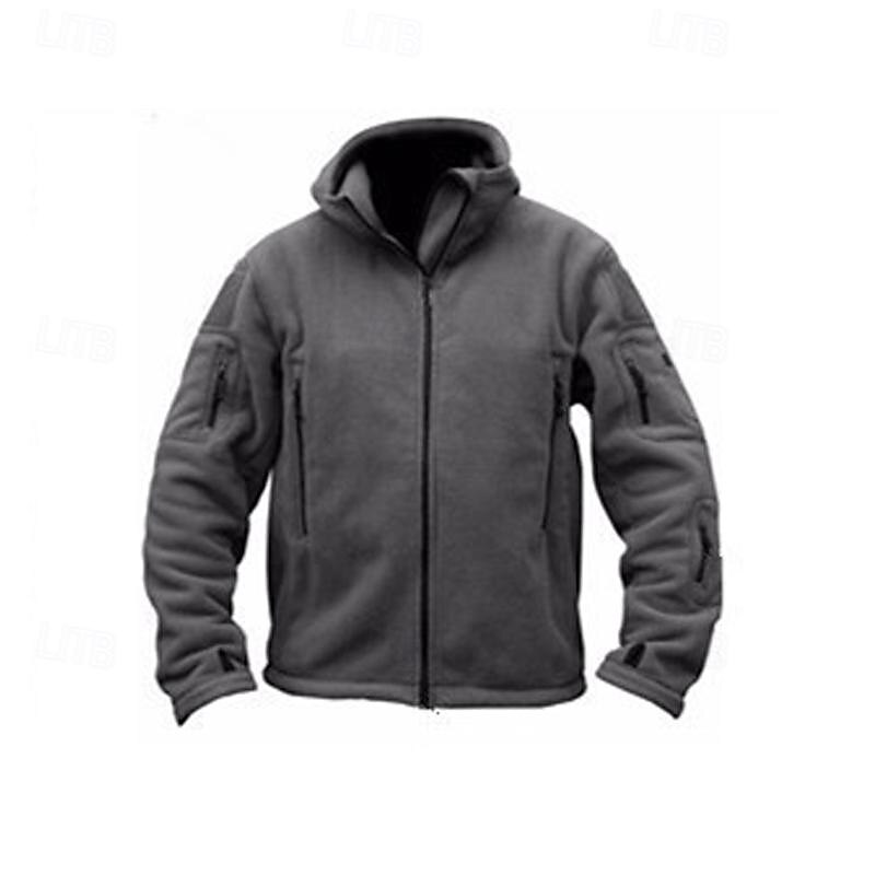 Men's Hiking Fleece Jacket Cotton Winter Outdoor Soft Comfortable Warm Warm Tactical Jacket Sport Fleece Hooded Jacket Winter Adventure Jacket Full Zip Climbing Camping / Hiking / Caving Traveling3