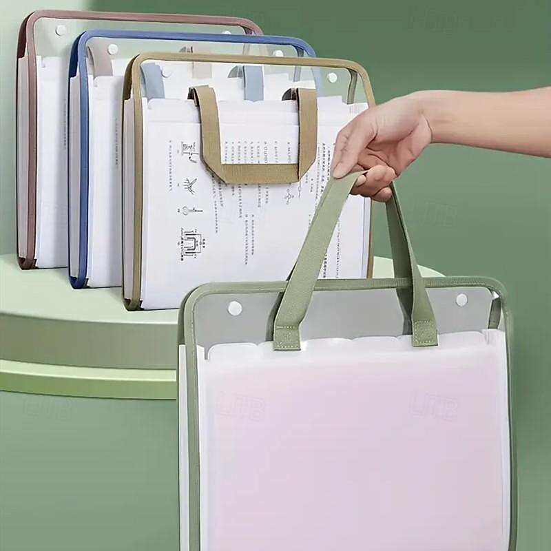 A4 Folder Paper Storage Bag Transparent Portable Organ Bag Student Information Storage Bag Multi-layer Large Capacity3