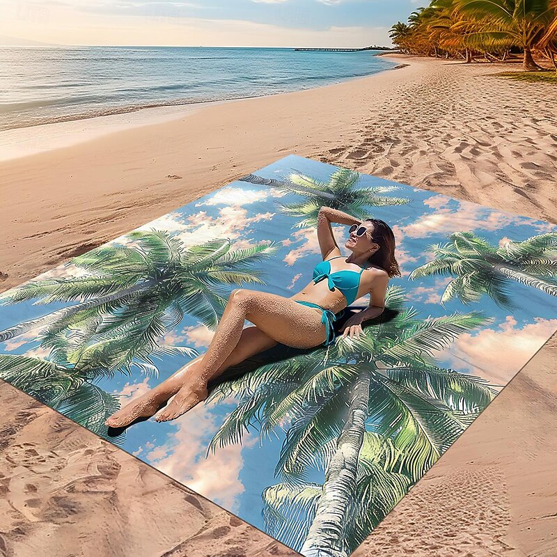 Beach Towel - Quick Drying and Waterproof - Soft and Absorbent Fabric - Perfect for Beach, Pool, and Travel - Lightweight and Compact for Easy Packing3