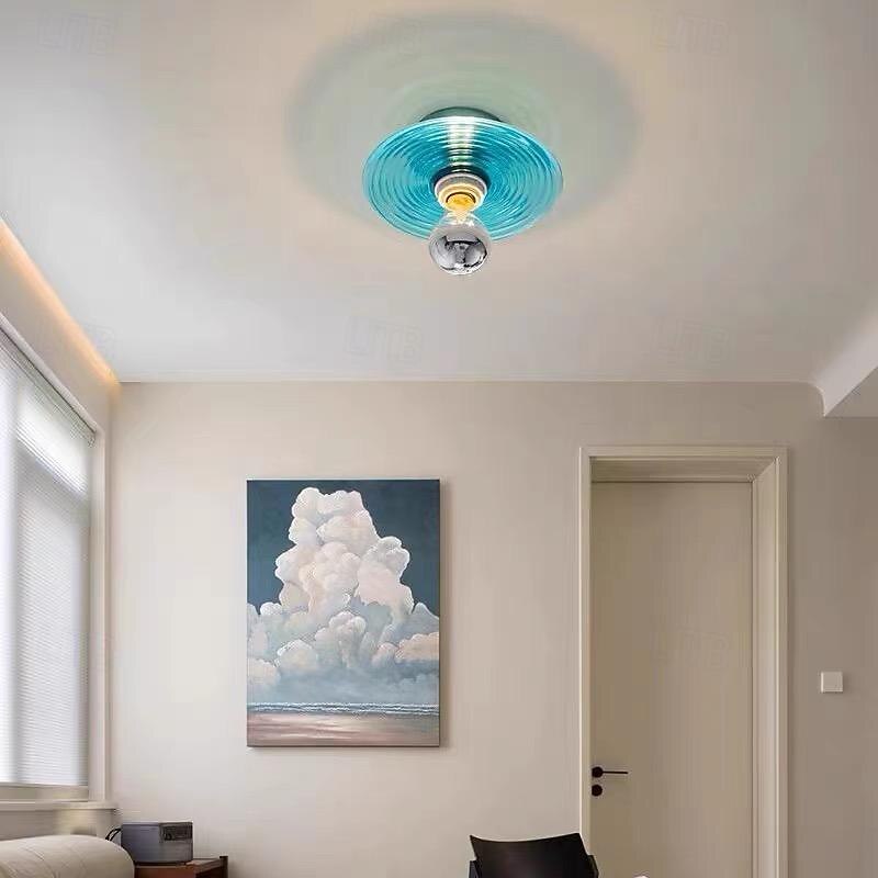 LED Ceiling Light Warm White 1-Light 5W Modern Round Wall Sconce E12/E14 3000K Circular Mount Lighting Fixtures Headboard Decor Lamps for Bedroom Living Room 110-240V3