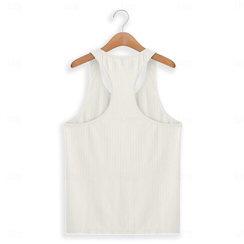 Men's Tank Top Vest Top Undershirt Sleeveless Shirt Sleeveless Crew Neck Summer Plain Pit Strip Fashion Designer Muscle Outdoor Going out Gym Black White Khaki Top Tee for Men4