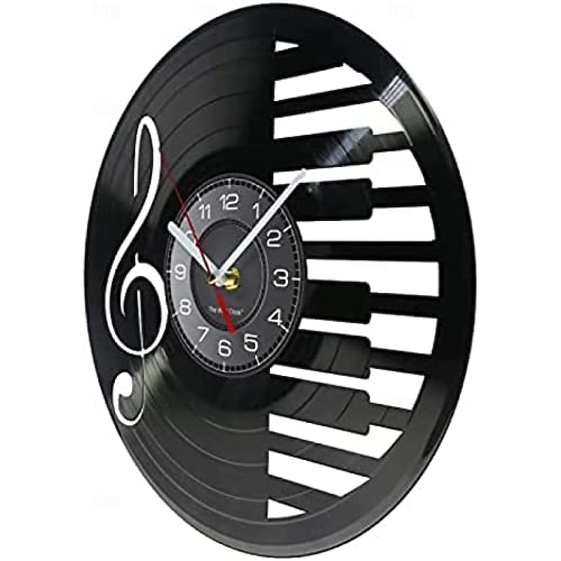 Wall Clock Kitchen Clocks Music Notes Piano Keyboard Vinyl Record Wall Clock Modern Design4