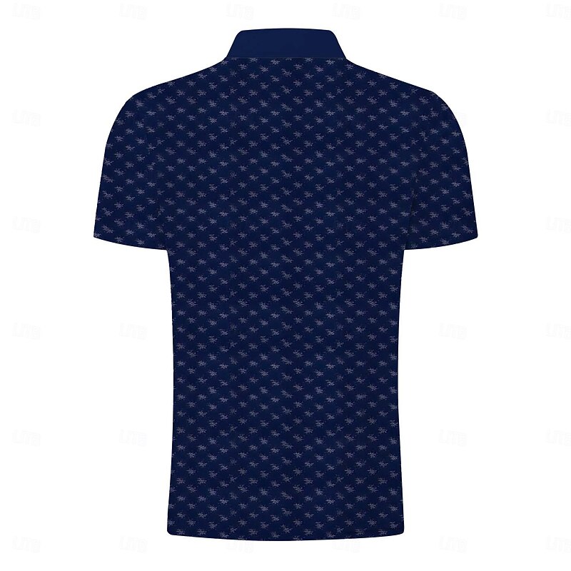 Men's Polo Shirts Golf Shirt Short Sleeve Polo Shirts Collared Shirts WorkWear Formal Wear Festival Wear Buttons 3D Print Spring & Summer Blue2