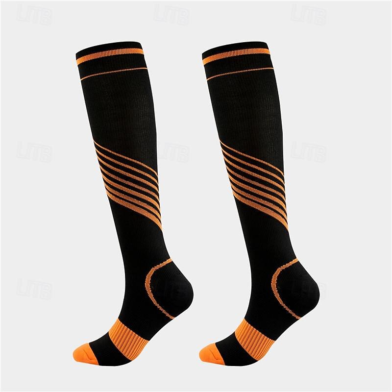Compression Socks Athletic Sports Socks Running Socks 1 Pair Color Block Men's Tube Socks Anti-Slip Breathable Sweat wicking Comfortable Gym Workout Basketball Running Jogging Cycling Sports Color4