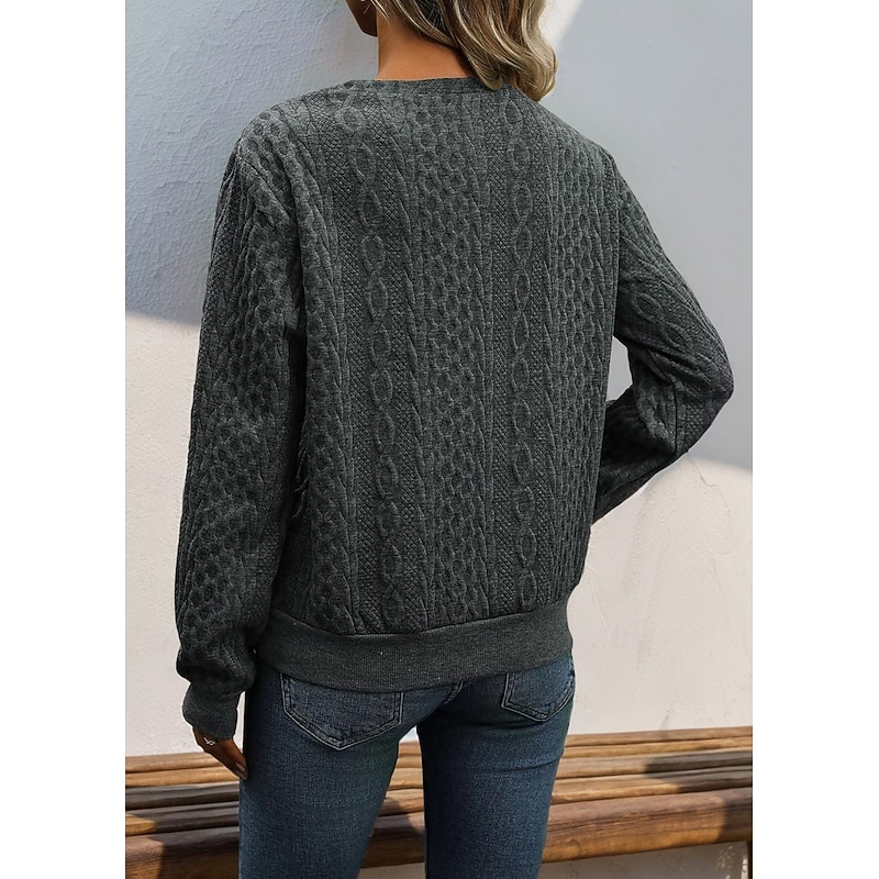 Women's Tunic Solid Color Plain Stylish Business Long Sleeve Asymmetrical Work Daily Buttons Dark Gray Spring Fall Winter2