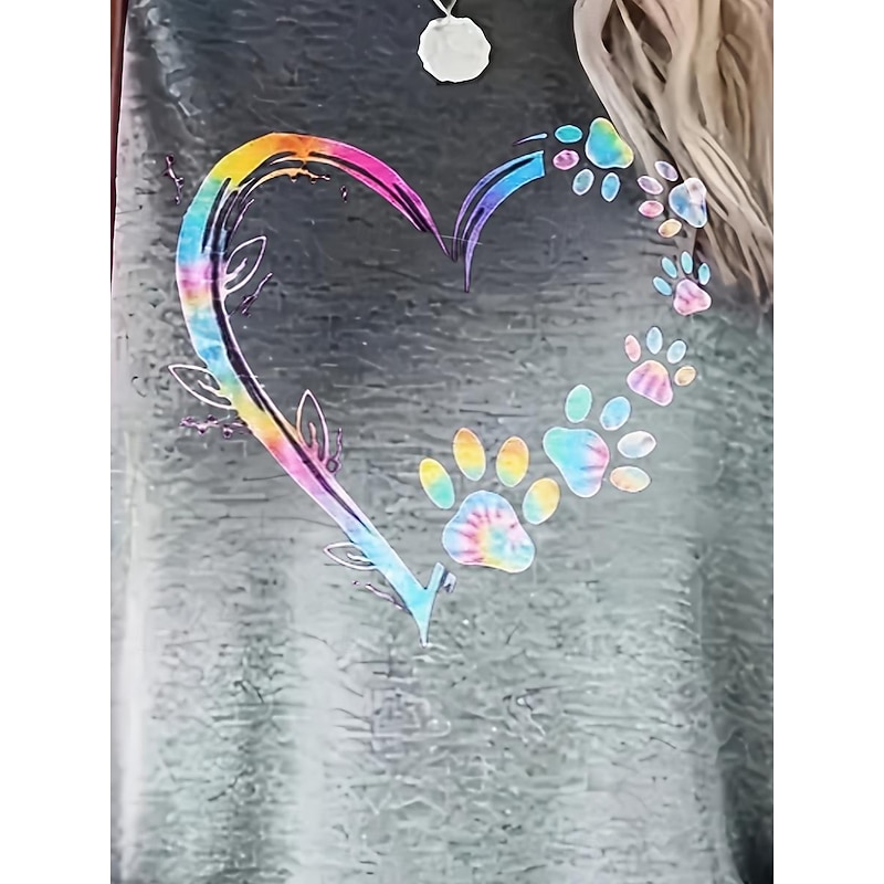 Women's T Shirt Casual Print Short Sleeve Regular Tops Crew Neck Daily Red Blue Green Gray Summer3