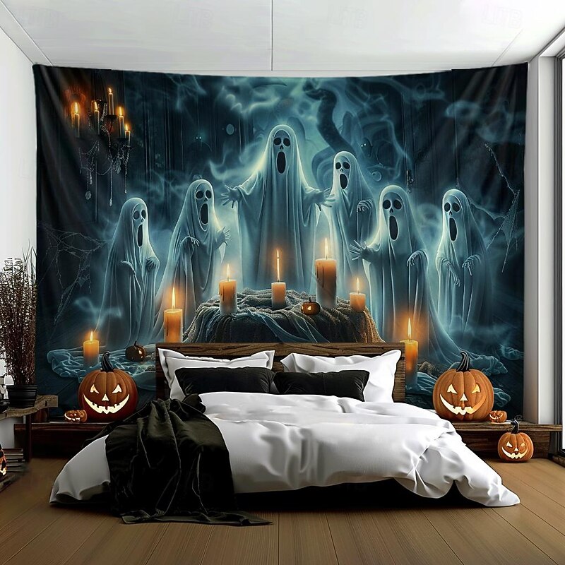 Halloween Decorations Ghosts Party Hanging Tapestry Wall Art Large Tapestry Mural Decor Photograph Backdrop Blanket Curtain Home Bedroom Living Room