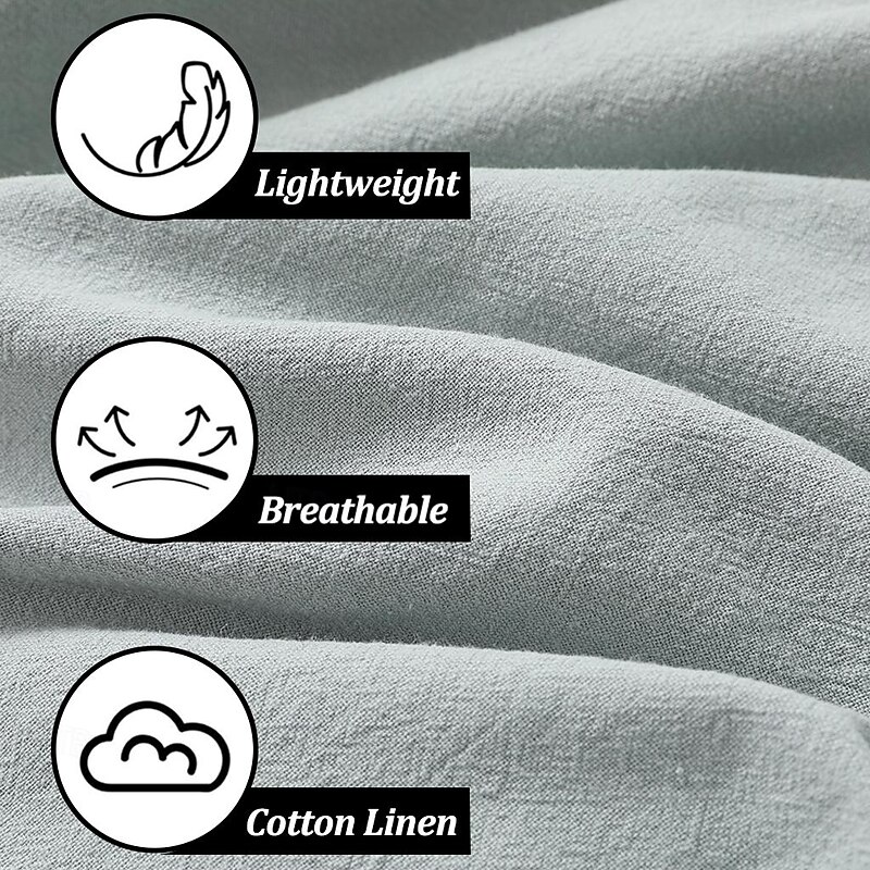 Men's Linen Pants Trousers Summer Pants Front Pocket Pleats Straight Leg Plain Comfort Breathable Full Length Casual Daily Holiday Fashion Basic Dark Khaki Black Micro-elastic3