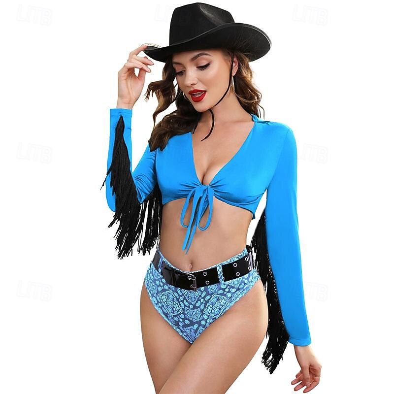 Cowgirl Halloween Uniform Carnival Costume Sexy Costume Adults' Women's Carnival Masquerade Bachelorette Party Easy Halloween Costumes Dress Up4