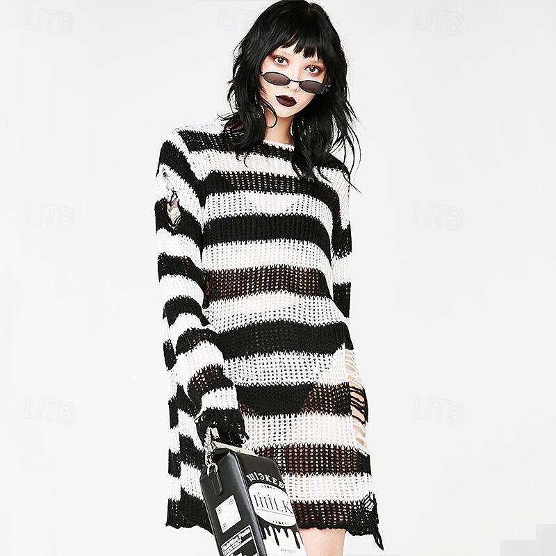 Punk & Gothic Y2K Rib Knit Knitted Cardigans Sweaters Fancy Dress Women's Halloween Carnival Casual Daily Teen Adults' Top Fall & Winter2