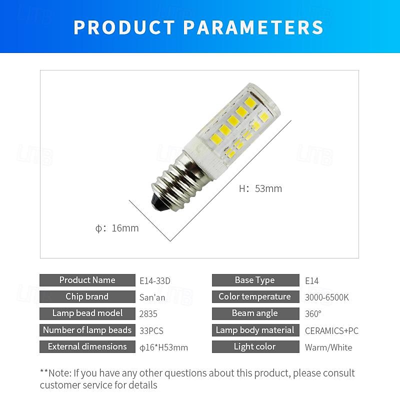 6pcs E14 LED Corn Lights 180Lumens 3W 33 LED Beads SMD 2835 Warm White White 110V.220V2