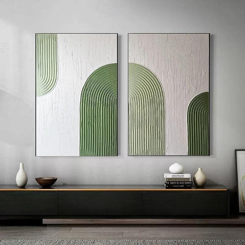 Large Handpainted Abstract 3DOil painting on Canvas handmade Minimalist Wall Art  Modern Textured Green Painting Oversized Canvas Art Room Decoration