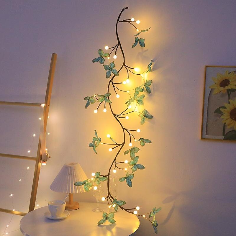 Halloween LED Rattan Light Simulation Tree Bendable Modeling Lights USB Powered 8 Modes Lighting Christmas Party Indoor Decoration Halloween Jack-o '-lantern Home Background Atmosphere Bedroom Wall Layout Lamp4