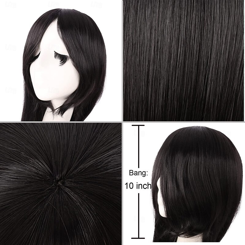 40 Inch 100 cm Oblique Bangs Anime Costume Long Straight Cosplay Wig Party Wig Halloween Wigs4