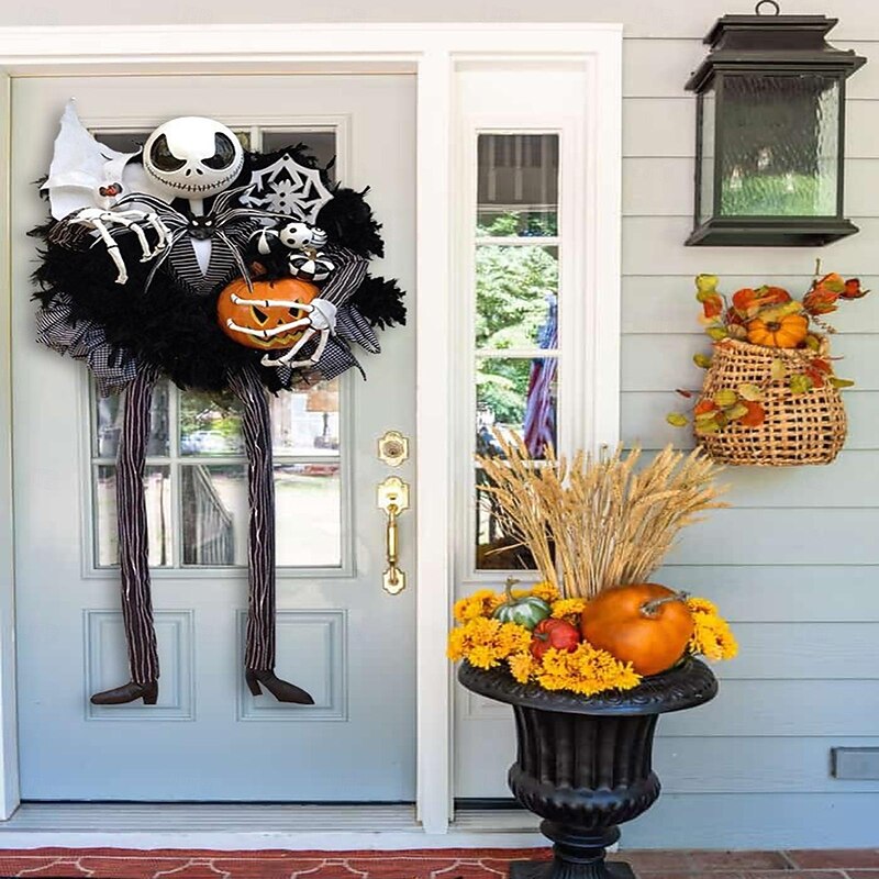 Halloween Horror Pumpkin garland door hanging holiday party Horror skull decoration props2
