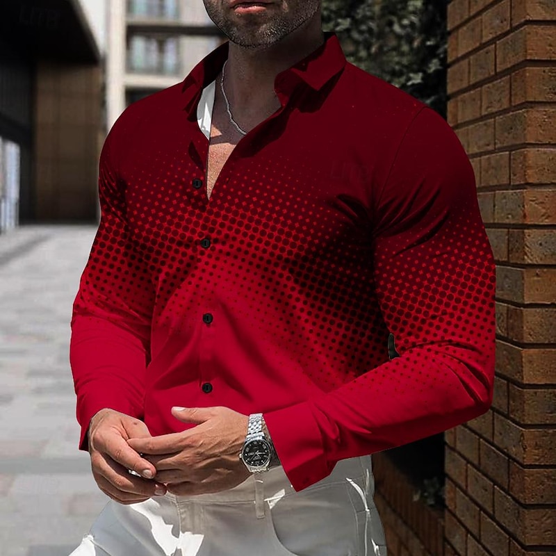 Men's Shirt Dress Shirt Button Up Shirt Plaid Daily Light Blue Red Blue Gray Long Sleeve Turndown Fall Winter Clothing Apparel Button Up4