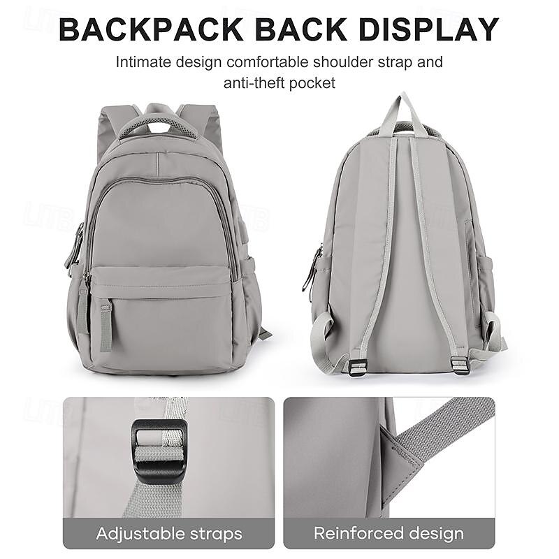 Waterproof Nylon Backpack with USB Charging Port for School and Travel - Stylish and Durable, Perfect for Students, Back to School4