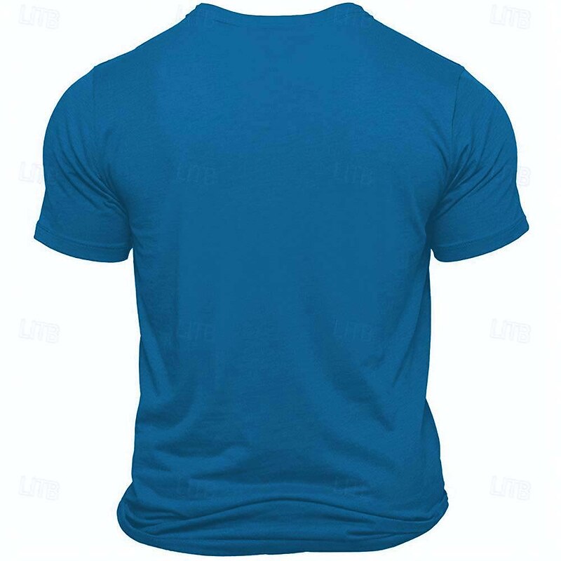 Men's Funny T Shirt Short Sleeve T shirt 3D Print Crew Neck Shirt Vintage Cool Party Holiday Blue Summer Spring Clothing Apparel S M L XL XXL XXXL2