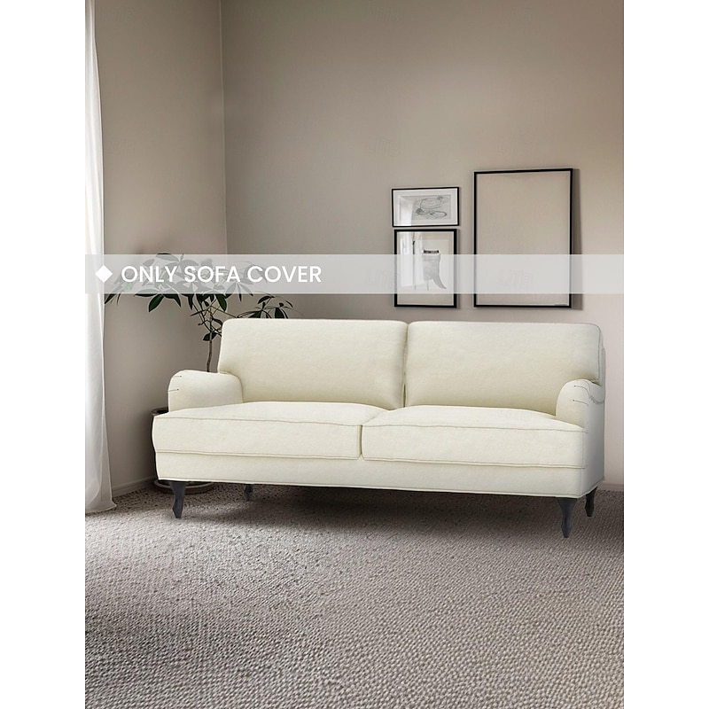 100% Cotton Sofa Cover 3 Seater Solid Color Quilted Cotton Slipcovers  STOCKcover LITB PRIME cover3