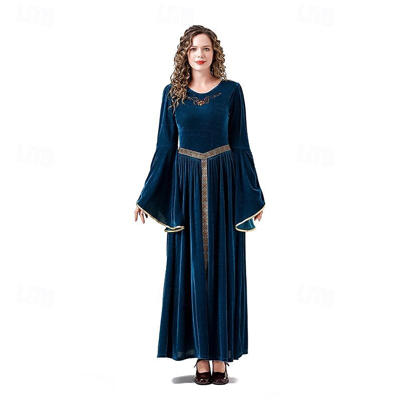 Medieval Renaissance Cocktail Dress Prom Dress Viking Outlander Fancy Dress Women's Celtic Royal Halloween Carnival Masquerade Event / Party LARP Ren Faire Adults' Dress2