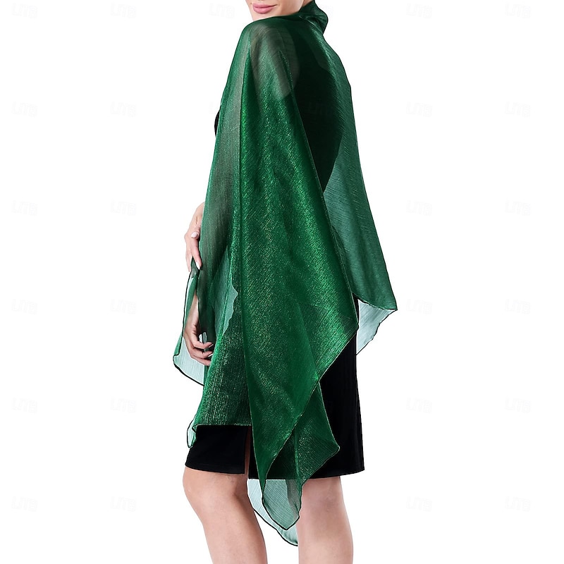 Ladiery Sheer Crepe Shawls and Wraps for Formal Evening Party,Women Soft Shimmer Light-weight Travel Festival Shawl2