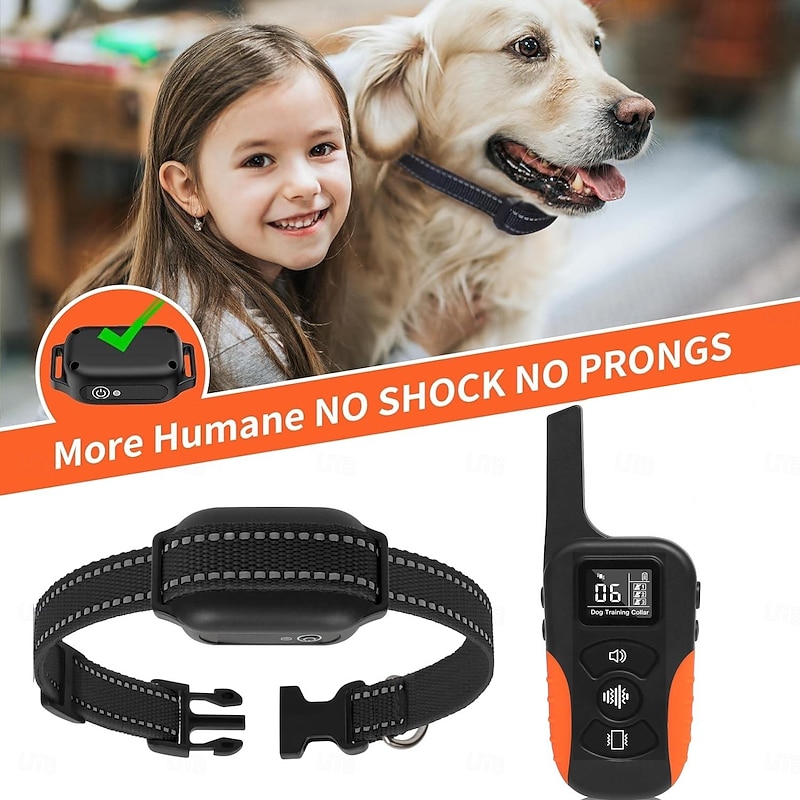 No Shock Dog Training Collar with Remote 3300ft Range 9 Tones & Strong Vibration Pet Training Dog Collar Waterproof & Rechargeable for Small Medium Large Dogs - No Prongs