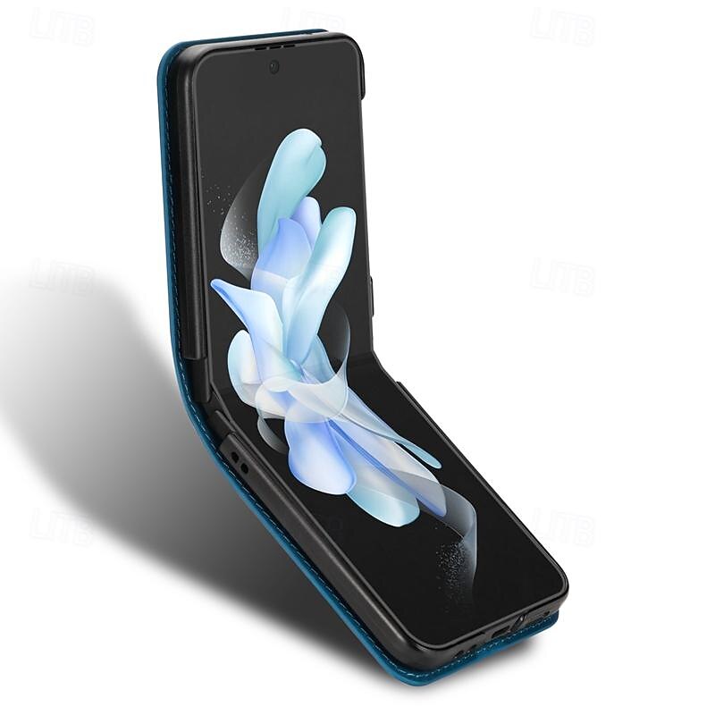 Phone Case For Samsung Galaxy Z Flip 7 Z Flip 6 Z Flip 5 Z Flip 4 Z Flip 3 Flip Cover Card Slot Shockproof Retro Geometric Pattern PC PU Leather3