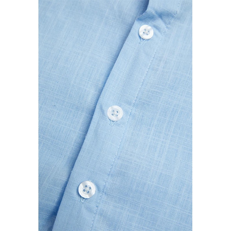 Men's Shirt Linen Shirt Summer Shirt Beach Wear Button Up Shirt Plain Vacation Curise White Pink Light Blue Sleeveless Collar Summer Spring Clothing Apparel3