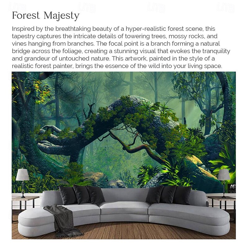 Magic Forest Landscape Wall Tapestry Art Decor Photograph Backdrop Blanket Curtain Hanging Home Bedroom Living Room Decoration3