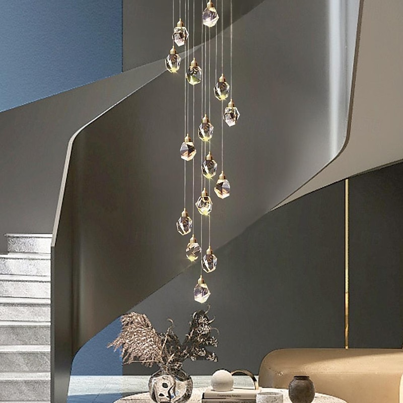 LED Pendant Light Dimmable  1/3/5/7/10/15-Light Nordic Glass Ball Home Decor Modern Crystal Chandelier Simple Home Decoration Chandelier Dining Room Bar Counter 85-265V ONLY DIMMABLE WITH REMOTE CONTROL