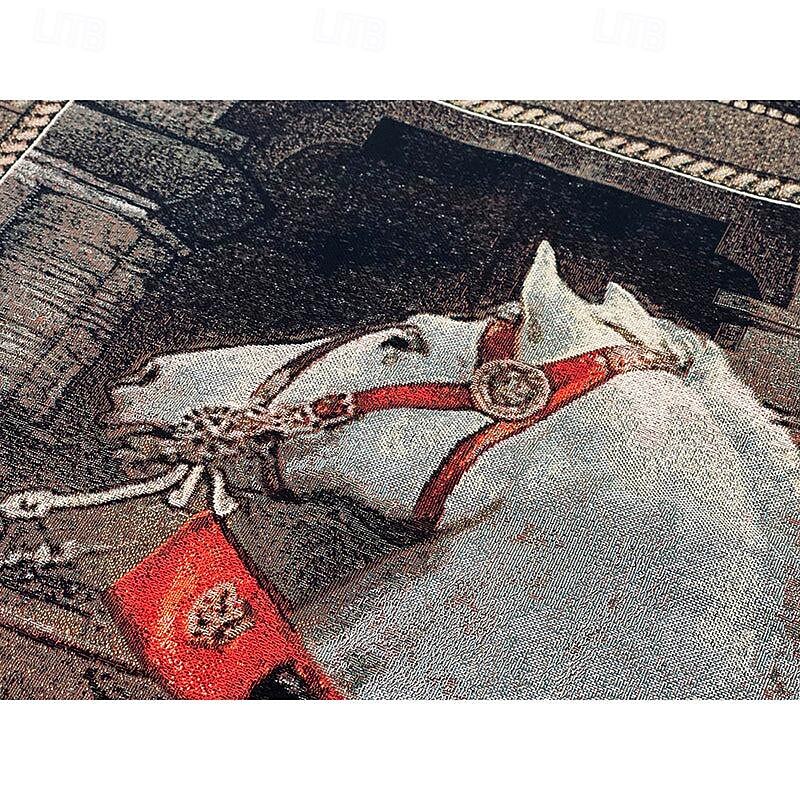 Jacquard Woven Tapestry Gobelin Aubusson Wall Art Hanging Large Tapestry Reproduction Loom Cotton Weave Lady Godiva Belgian Tapestry (without tassels and rod)3