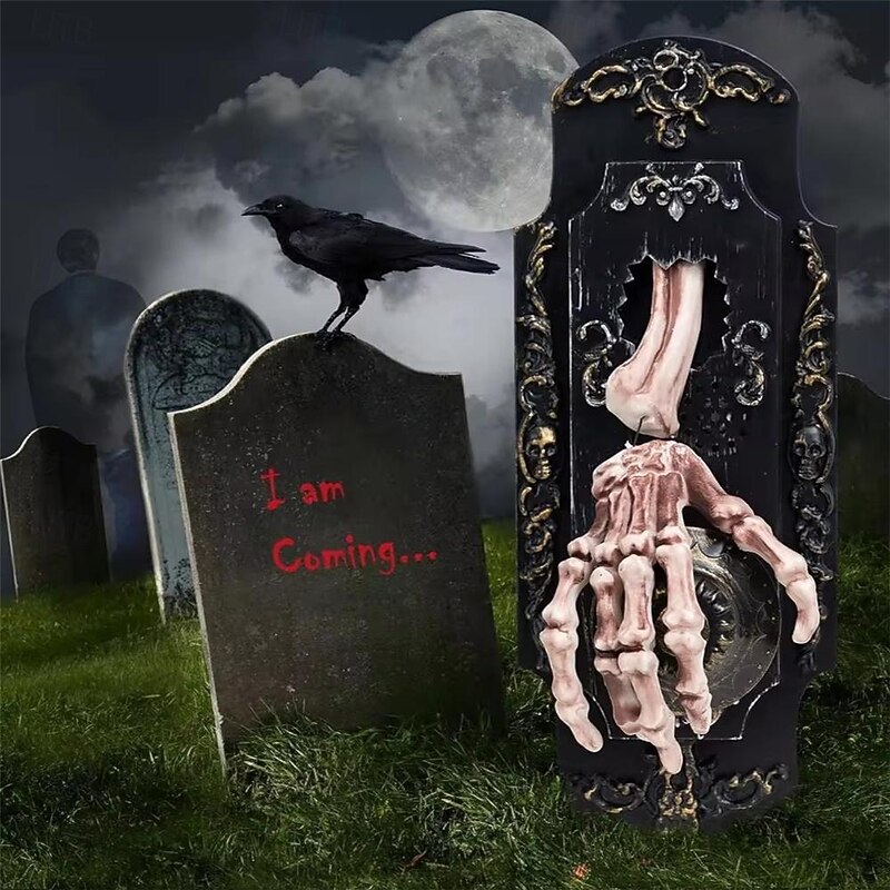 Halloween Devil's Hand Shines Light and Speaks Funny Door Lock Creative Home Decoration Light AAA Batteries Powered 1PC2