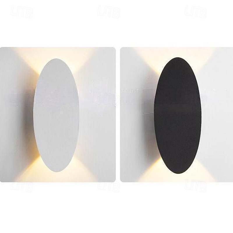 LED Outdoor Wall Lights 2-Color Light Source Simple Round Vintage IP65 Waterproof 6W Balcony Bedside Wall Lamp Modern Decoration 85-265V4