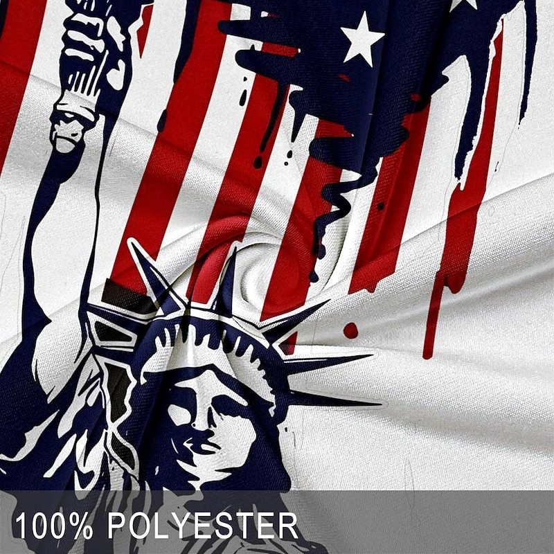 Men's Casual Flag American Flag Dress Pants 3D Print Pocket 3D Print Mid Waist Party Evening Dailywear Vacation Summer Spring Fall Blue Slim Fit Inelastic3