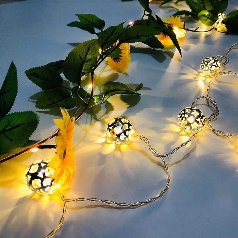 Elegant Wedding Reception Party LED Moroccan Pattern Ball String Lights,Christmas Decorative Night Light for Christmas Festival, Wedding, Party and Courtyard 1pc2