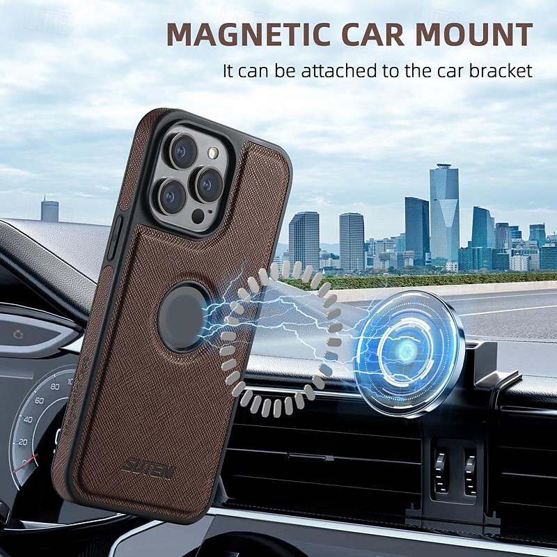 Phone Case For iPhone 17 Pro Max 17 Air 16 15 14 Pro Max Plus 13 12 Pro Max Back Cover Support Wireless Charging Shockproof Retro TPU PU Leather3