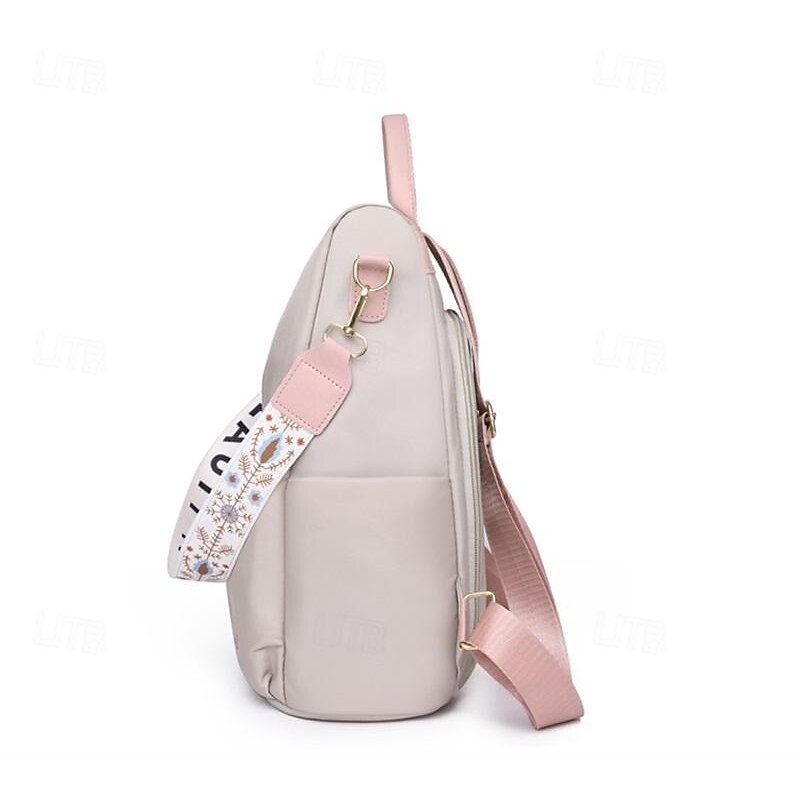 Women's Embroidered Backpack Purse with Cherry Blossom Design and Floral Strap – Lightweight Casual Bag for School, Travel, or Daily Use2