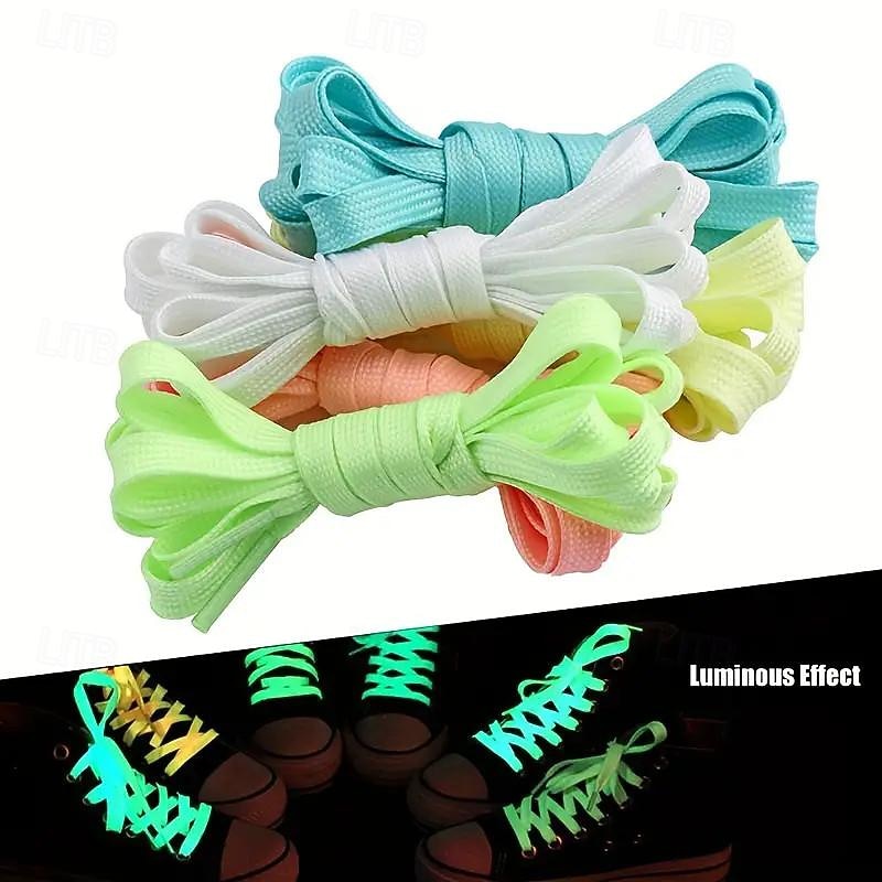 2pcs Glow-in-the-dark Shoelaces Luminous Fluorescent Shoelaces Trend Fashion Absorbent Night Self-fluorescent Shoelaces2