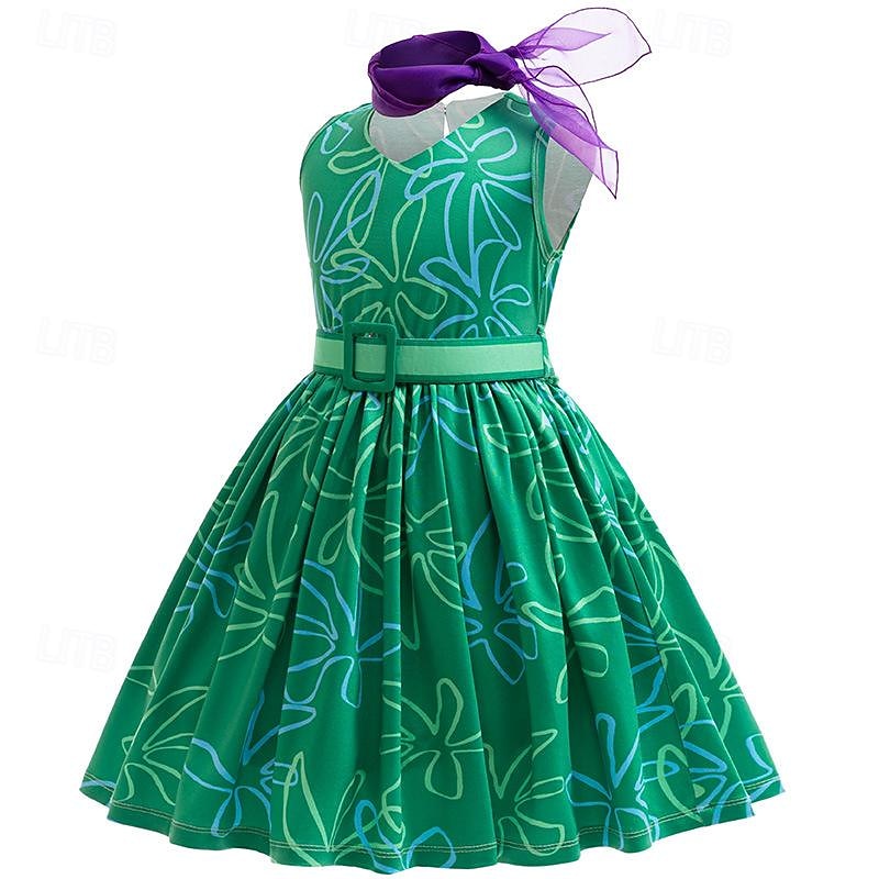 Inside Out 2 Disgust Dress Costume Cute Movie Cosplay for Girls' Adults' Carnival Party2
