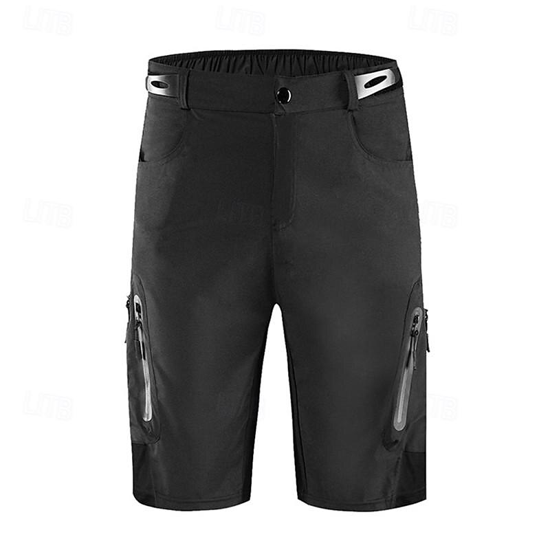 Men's Bike Shorts Solid Color Bike Shorts with 3 Rear Pockets Quick Dry High Elasticity Comfortable Breathable Sports Black Pink Red Clothing Apparel3
